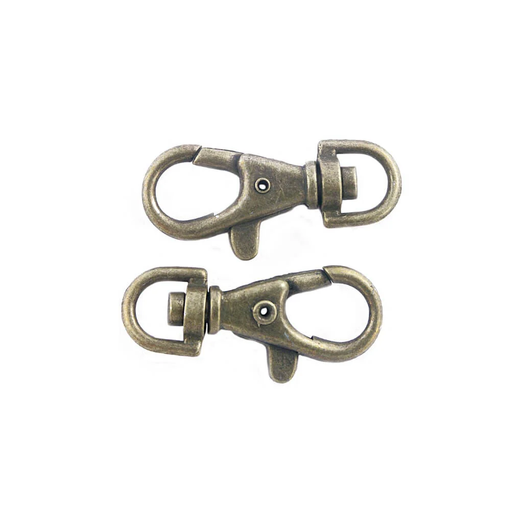 2 Stk. Karabinerhaken - Gold Antique