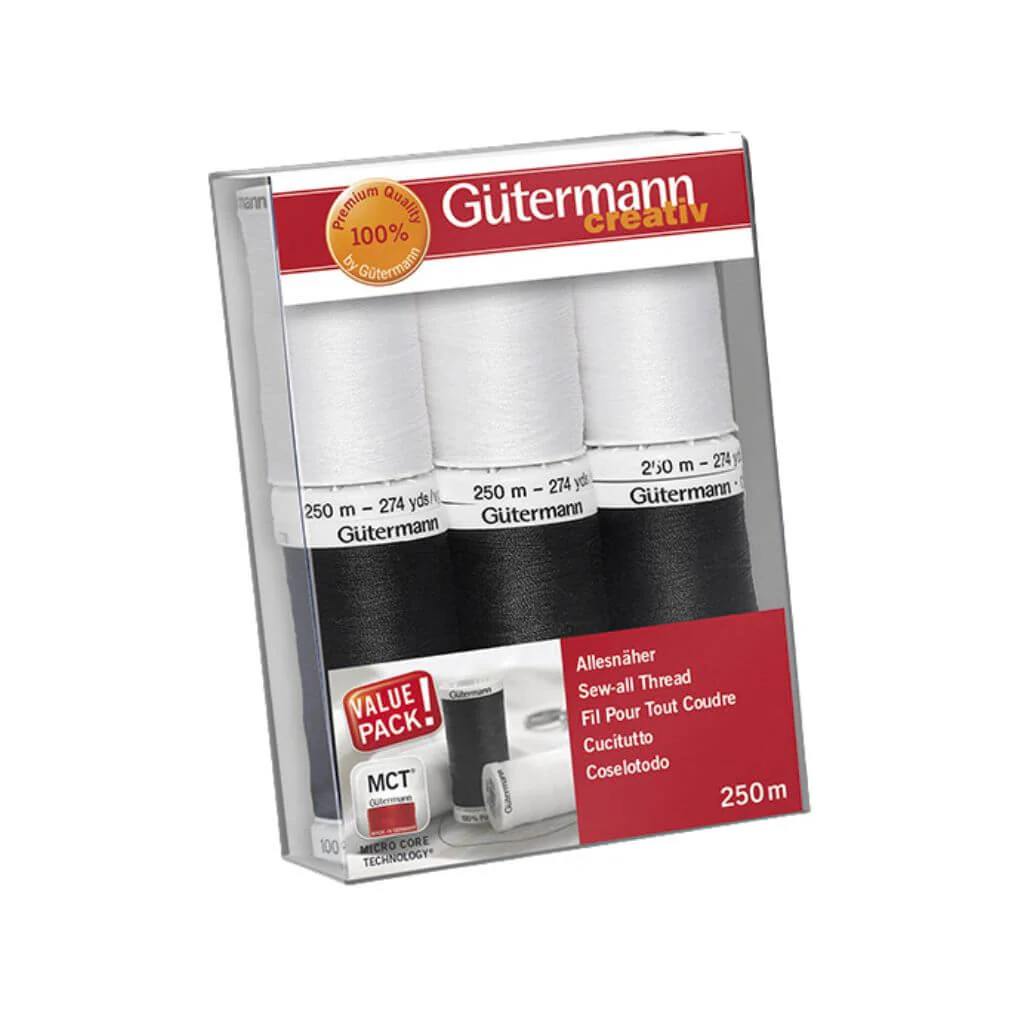 Gütermann Nähfaden-Set Allesnäher Schwarz/Weiß