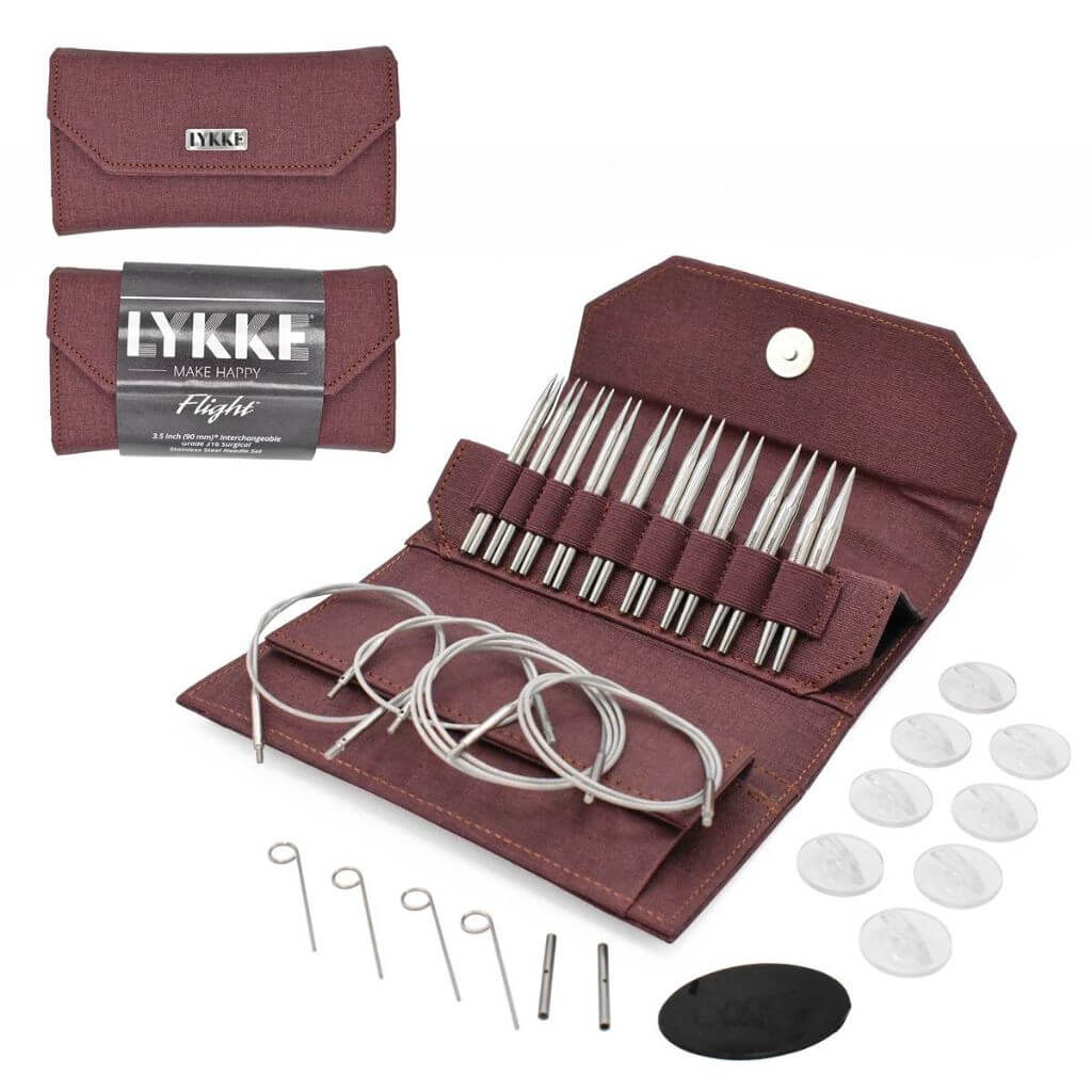 Lykke Rundstricknadel Set - Flight Maroon 9 cm - Image 2