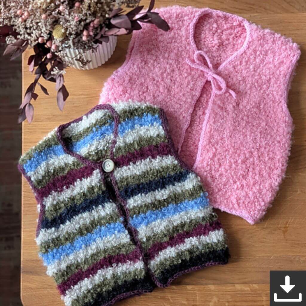 Mini Fluffy Fleece Vest Strickanleitung - Knitmitjo (PDF)