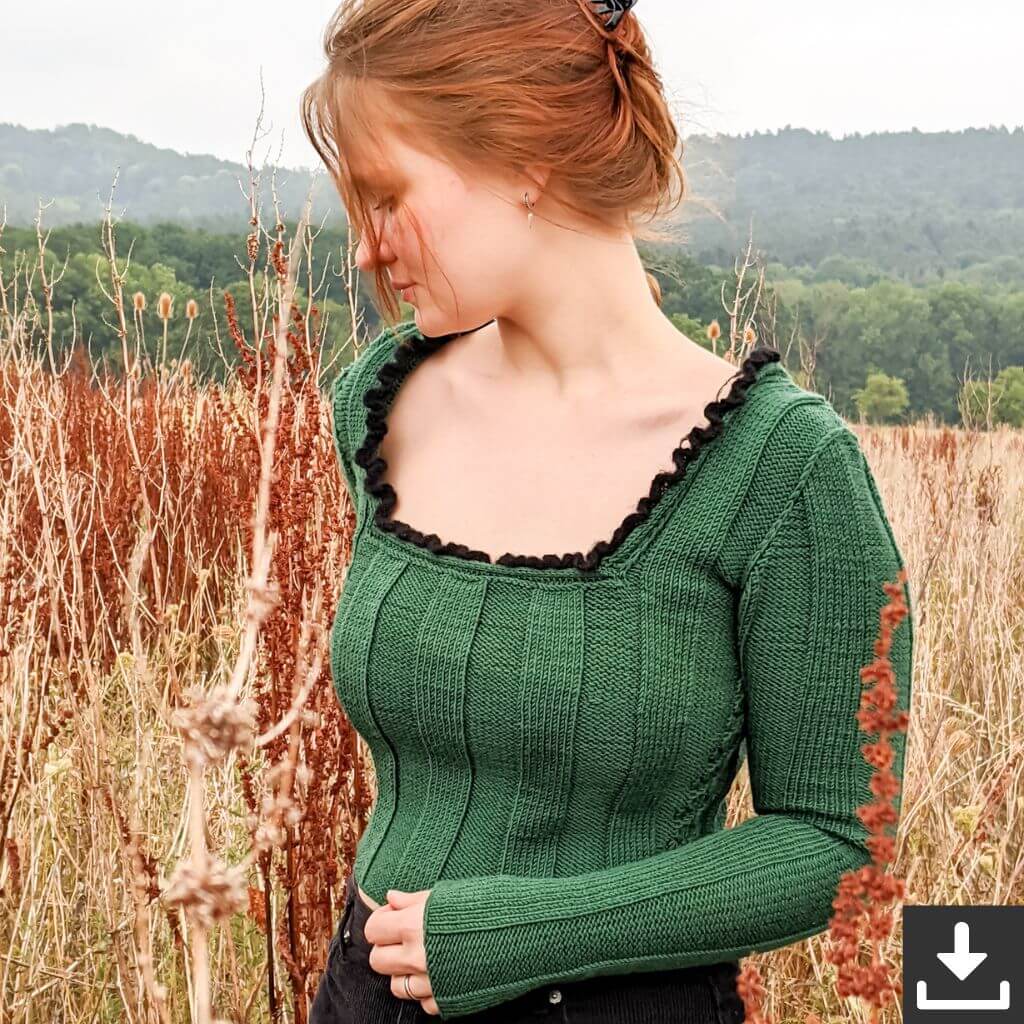 Pullover Morticia Sweater Strickanleitung - Yarn me Up (PDF)