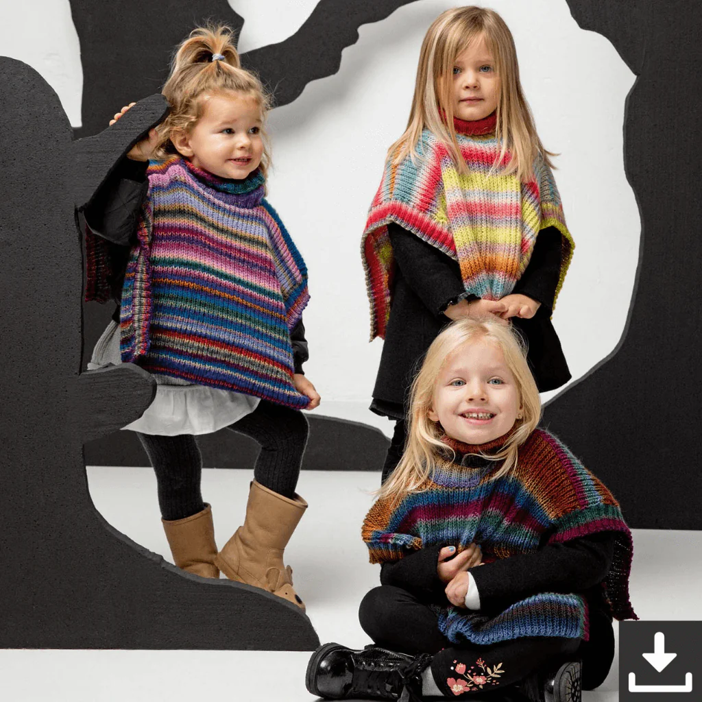 Poncho für Kinder Strickanleitung - Lang Yarns (PDF)