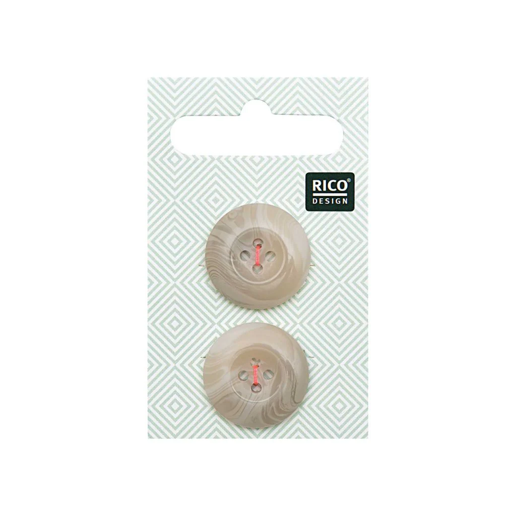 Rico Design Knöpfe strukturiert beige 2,2 cm