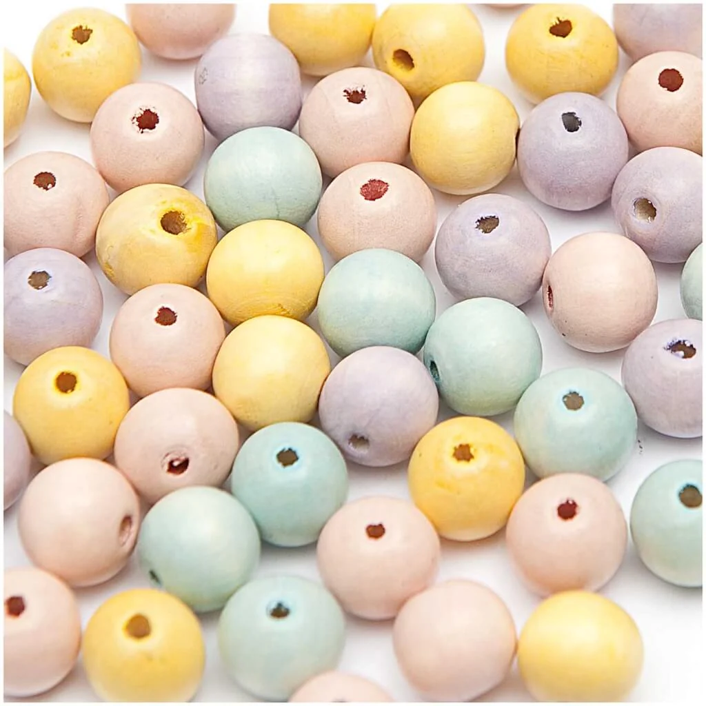 Rico Design Holzperlen Pastell  - 25 Stk.