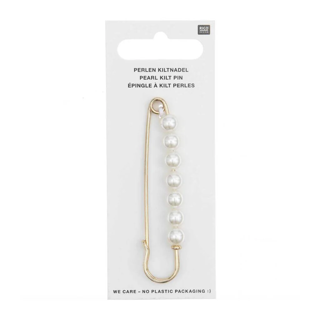 Rico Design Kiltnadel mit Perlen, 76 x 18 mm - Image 2