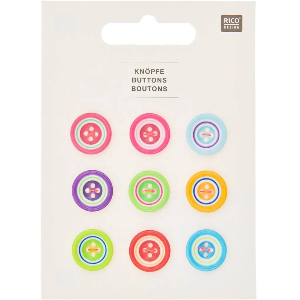 Rico Design Knopfmix Bunt 15 mm
