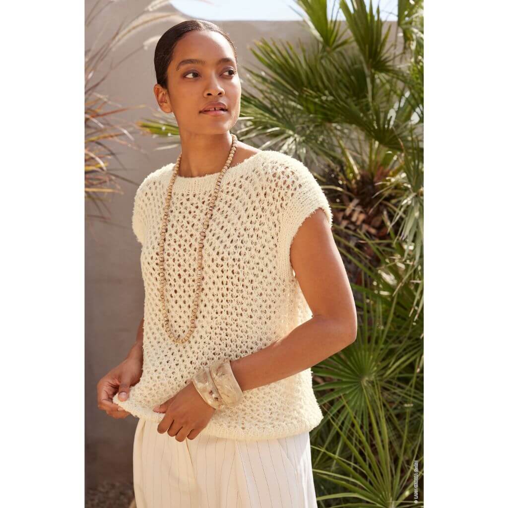 Shirt im Gitter-Lochmuster Strickanleitung - Lana Grossa (Heft)