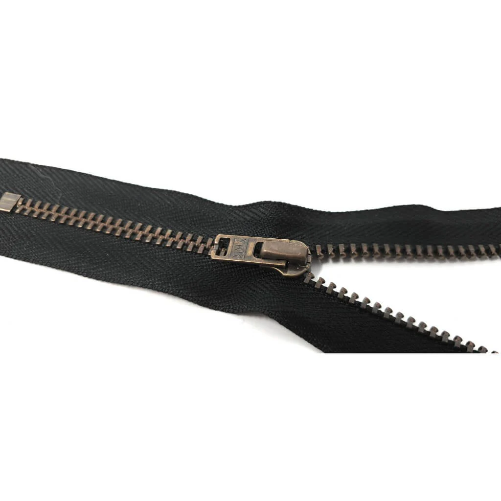 YKK Reißverschluss nicht teilbarer aus Metall Antik - Image 3
