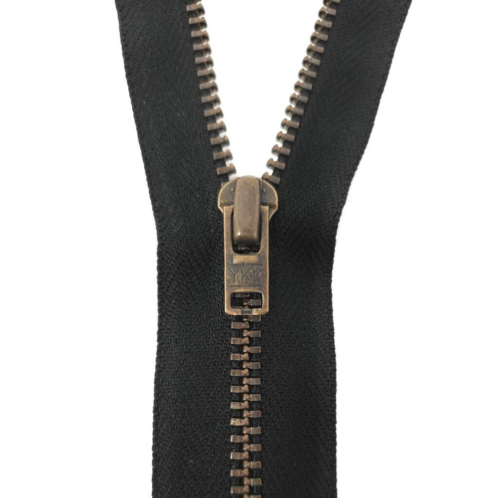 YKK Reißverschluss teilbar 2-Wege Metall antik 85 cm - Image 2